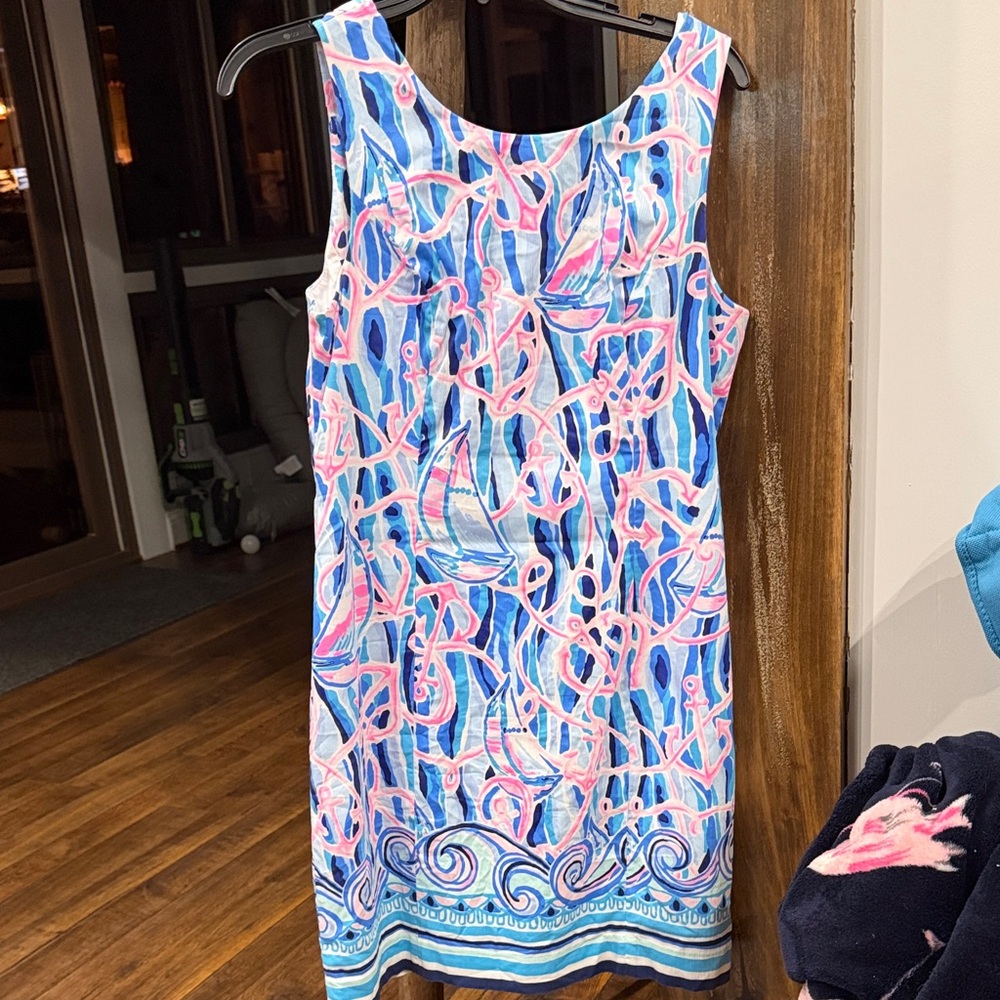 Lilly Pulitzer Mila Stretch Shift Dress “Reel Nauti” print